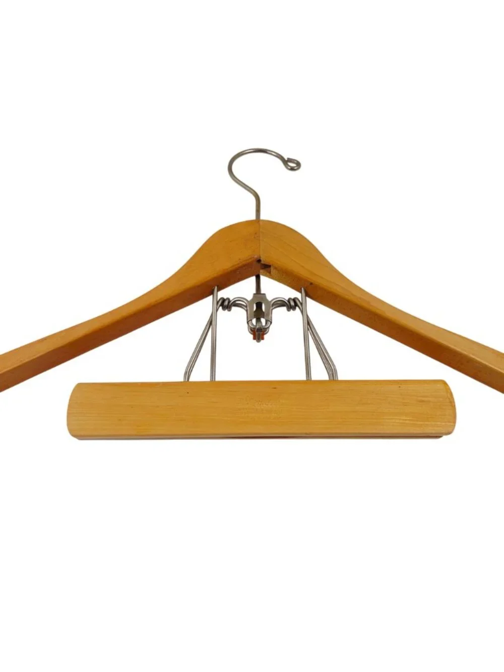 Setwell Wooden Suit Hanger Pants Trouser Clamp USA Vintage 18 in Heavy Duty